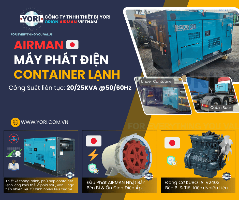 Máy phát điện SDG25S-3A8R gắn dưới gầm container hoặc sau cabin xe tải