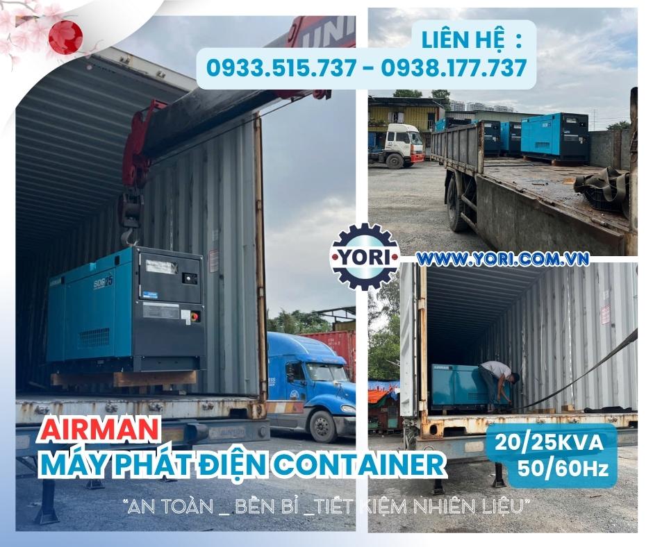 Máy phát điện Airman SDG25S-3A8R chính hãng Nhật Bản tại YORI quý IV 2025