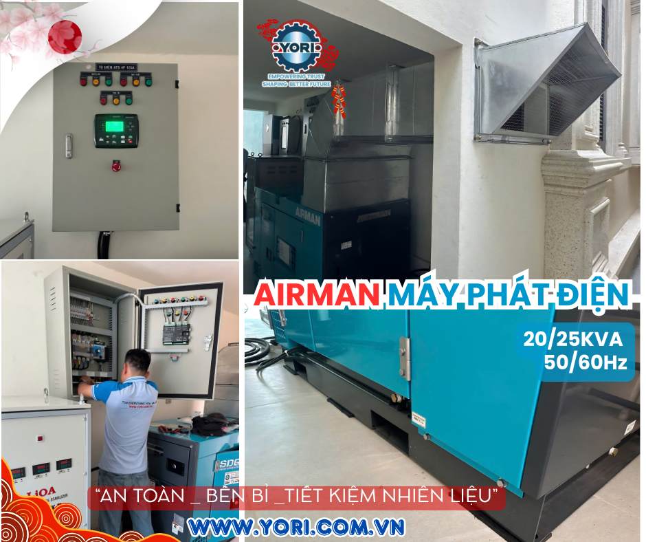 Kỹ thuật YORI lắp đặt máy phát điện Airman cho biệt thự cao cấp